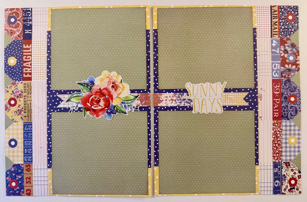 8 1/2 x 11 Scrapbook Pages - Vintage Linen Market Collection