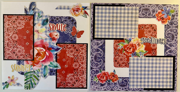 12 x 12 Vintage Linen Market Scrapbook Pages