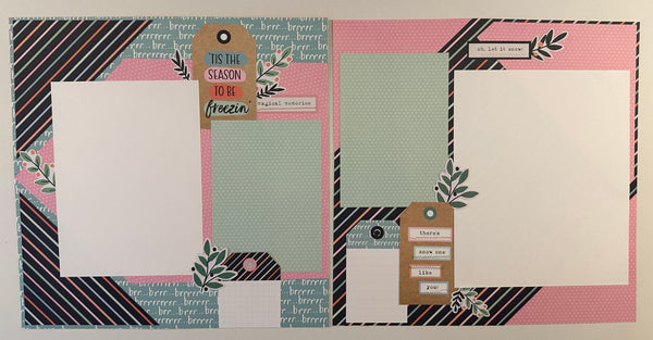 12 x 12 Winter Wonder Scrapbook Pages Tutorial